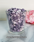 Lepidolite Natural Gemstone Chips By the Ounce - 24 Ounces in Glass Tumbler