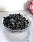Larvikite Natural Crystal Chips By the Ounce - 5 Ounces in Glass Bowl