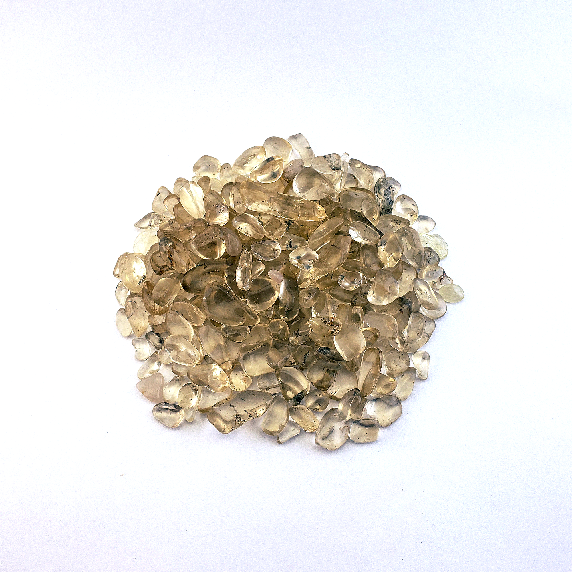 Smoky Quartz & Natural Citrine Crystal Chips by the Ounce - White Background