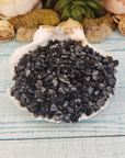 Snowflake Obsidian Natural Crystal Chips by the Ounce - In Sea Shell