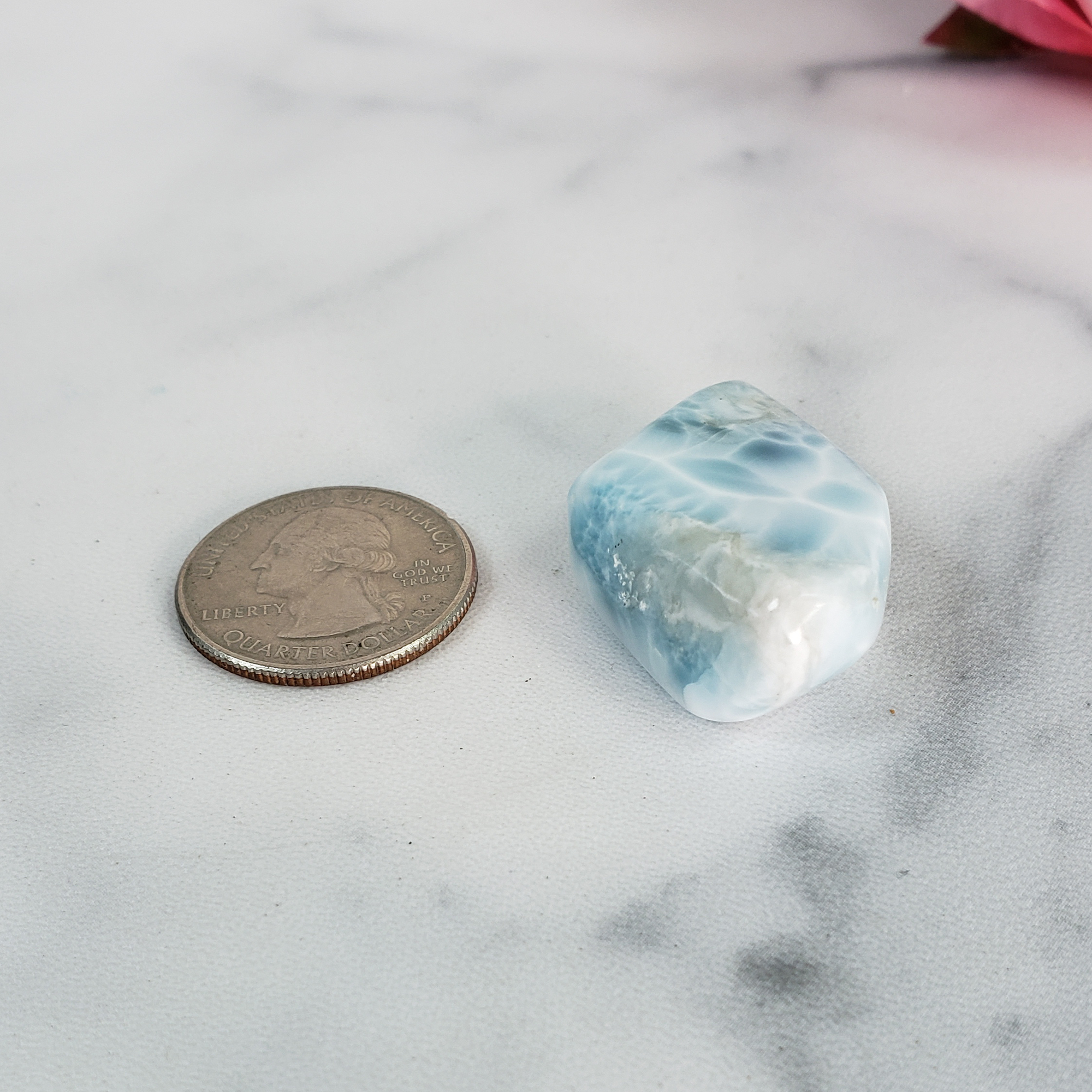 Unique High Quality Larimar Stone Natural Blue Pectolite Crystal Polished Freeform Tumbled Stone | 86 Carats | Circe - 5