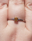 Citrine Crystal Faceted Gemstone Sterling Silver Ring - Indrani - Close Up