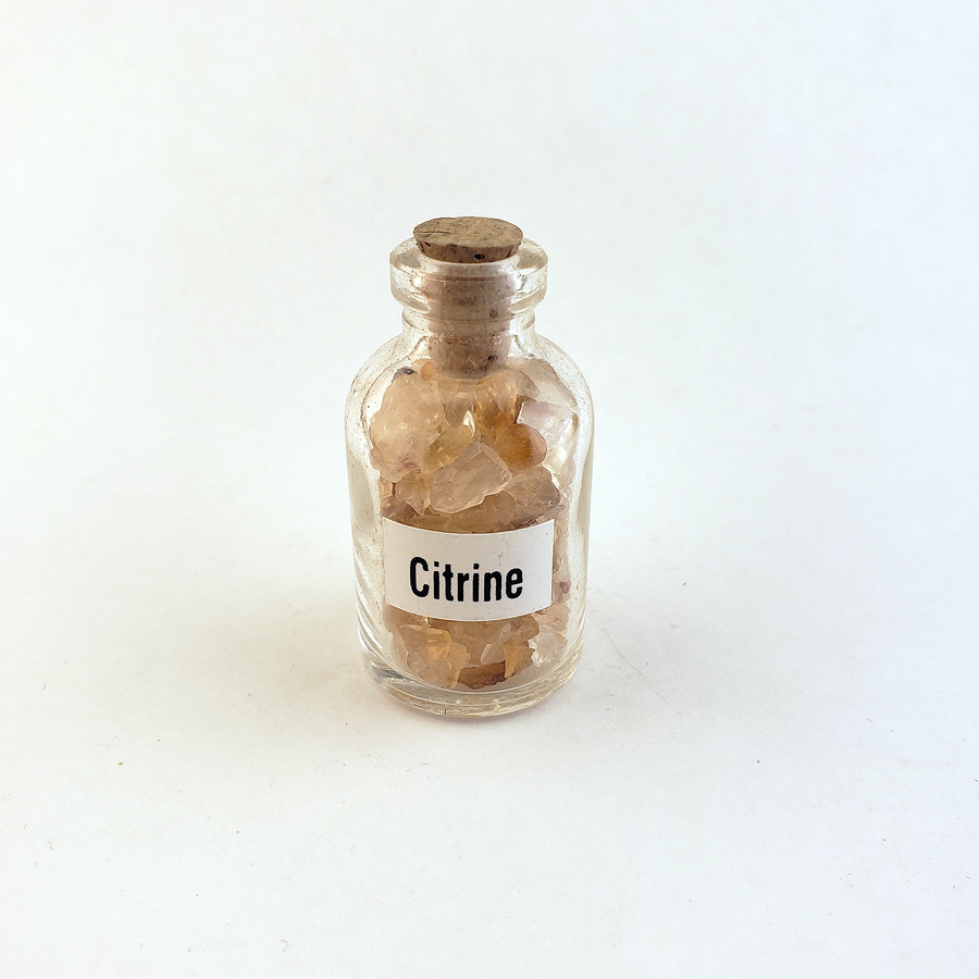 Citrine Natural Crystal Chips Bottle - One Bottle - Natural Crystals for Spiritual Protection