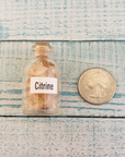 Citrine Natural Crystal Chips Bottle - One Bottle - Size Comparison
