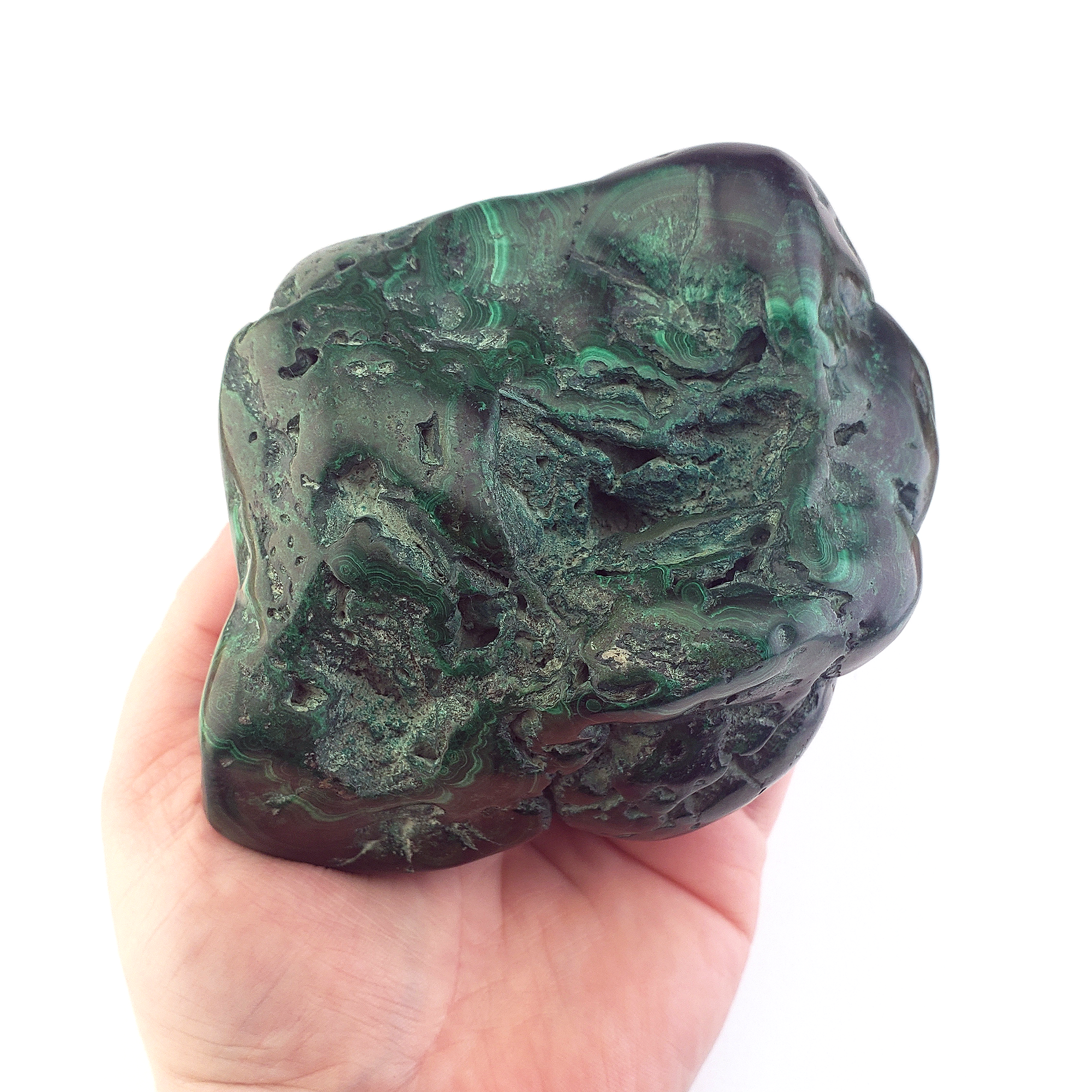 Unique Jumbo Malachite Semi-Polished Freeform - Clasp - Underside 2