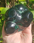Unique Jumbo Malachite Semi-Polished Freeform - Clasp - Outdoor Light