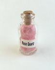 Rose Quartz Crystal Chips Chips in Glass Bottle | Color Enhanced