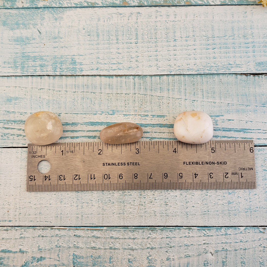 Common Chalcedony Natural Tumbled Stone - One Stone - Measurement