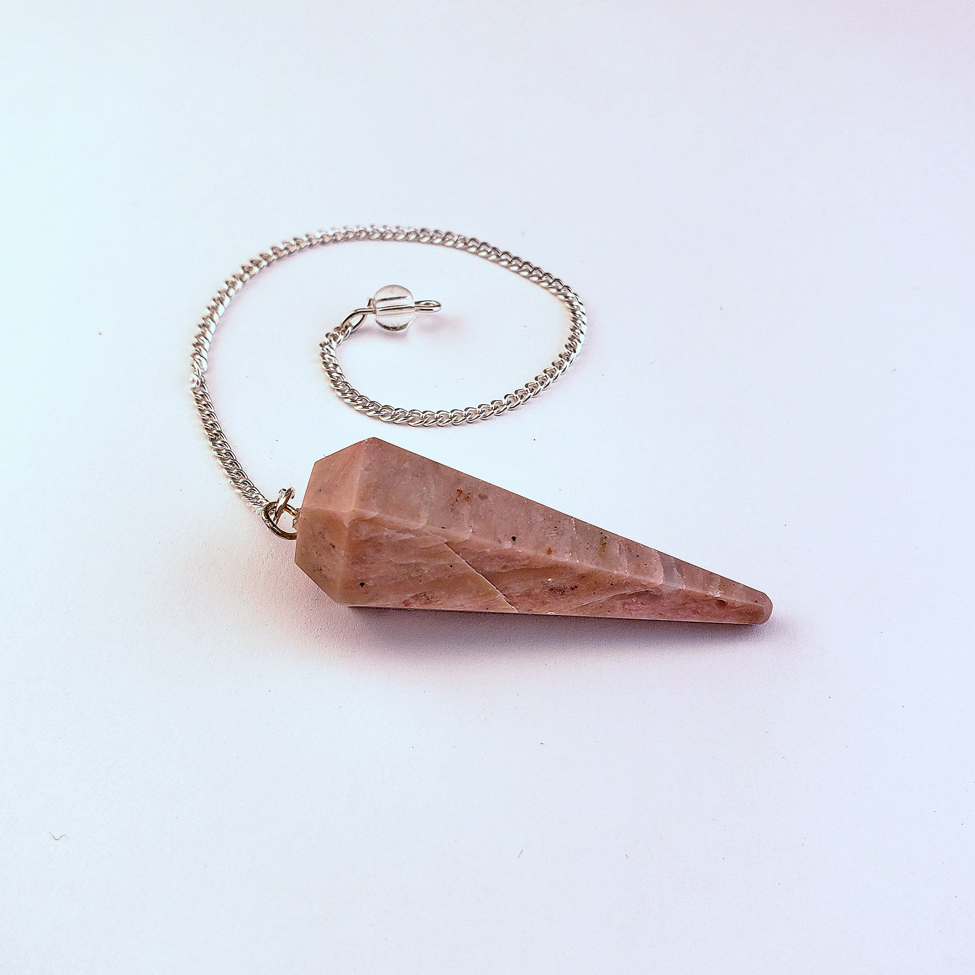 Pink Opal Crystal Natural Gemstone Pendulum | Spiritual Tool