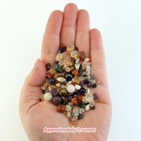 Confetti Surprise Bubble | Crystal Chips & Gemstone Beads Mix | 2 Ounce Scoop - 2 Ounces in Hand