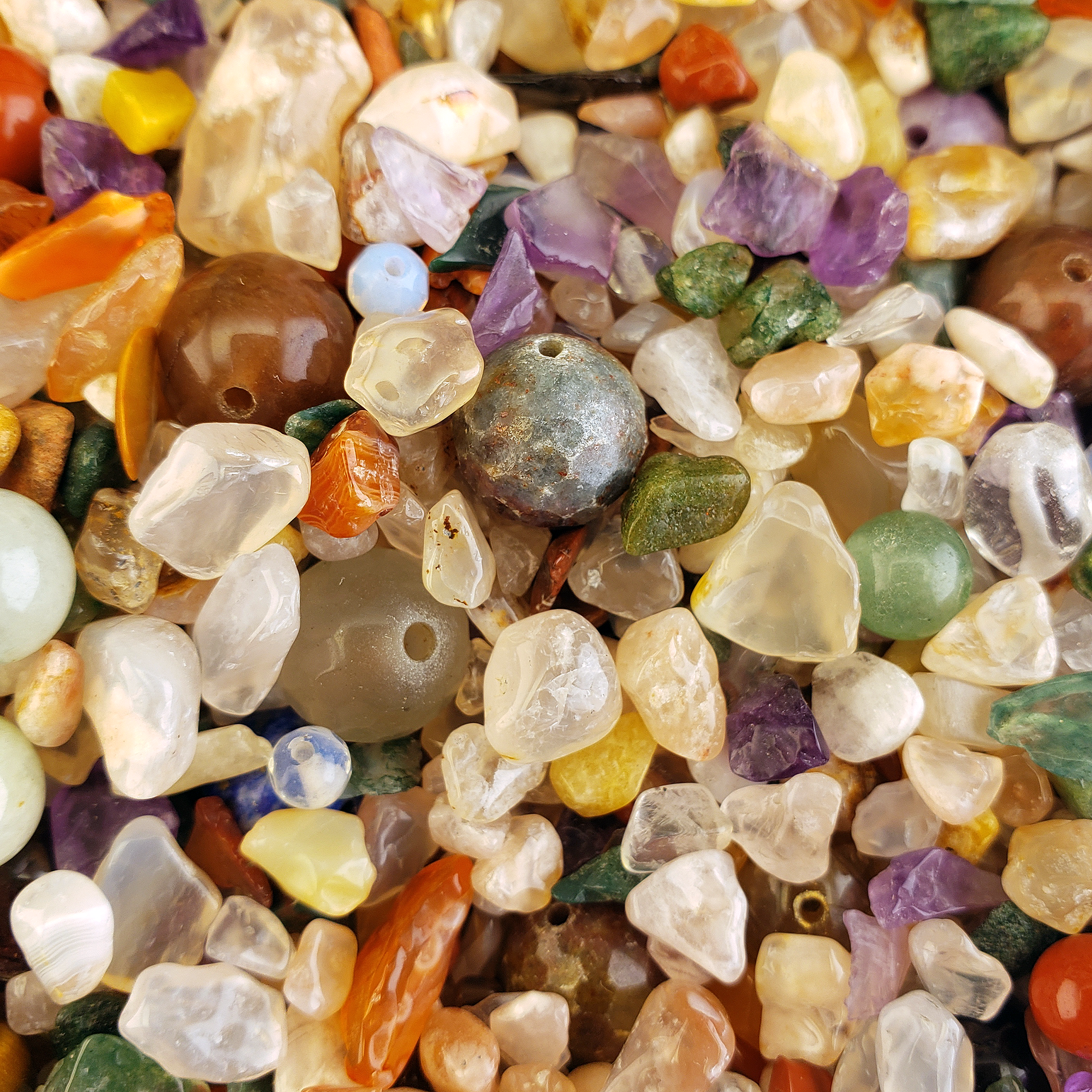 Confetti Surprise Bubble | Crystal Chips &amp; Gemstone Beads Mix | 2 Ounce Scoop - Close Up 3