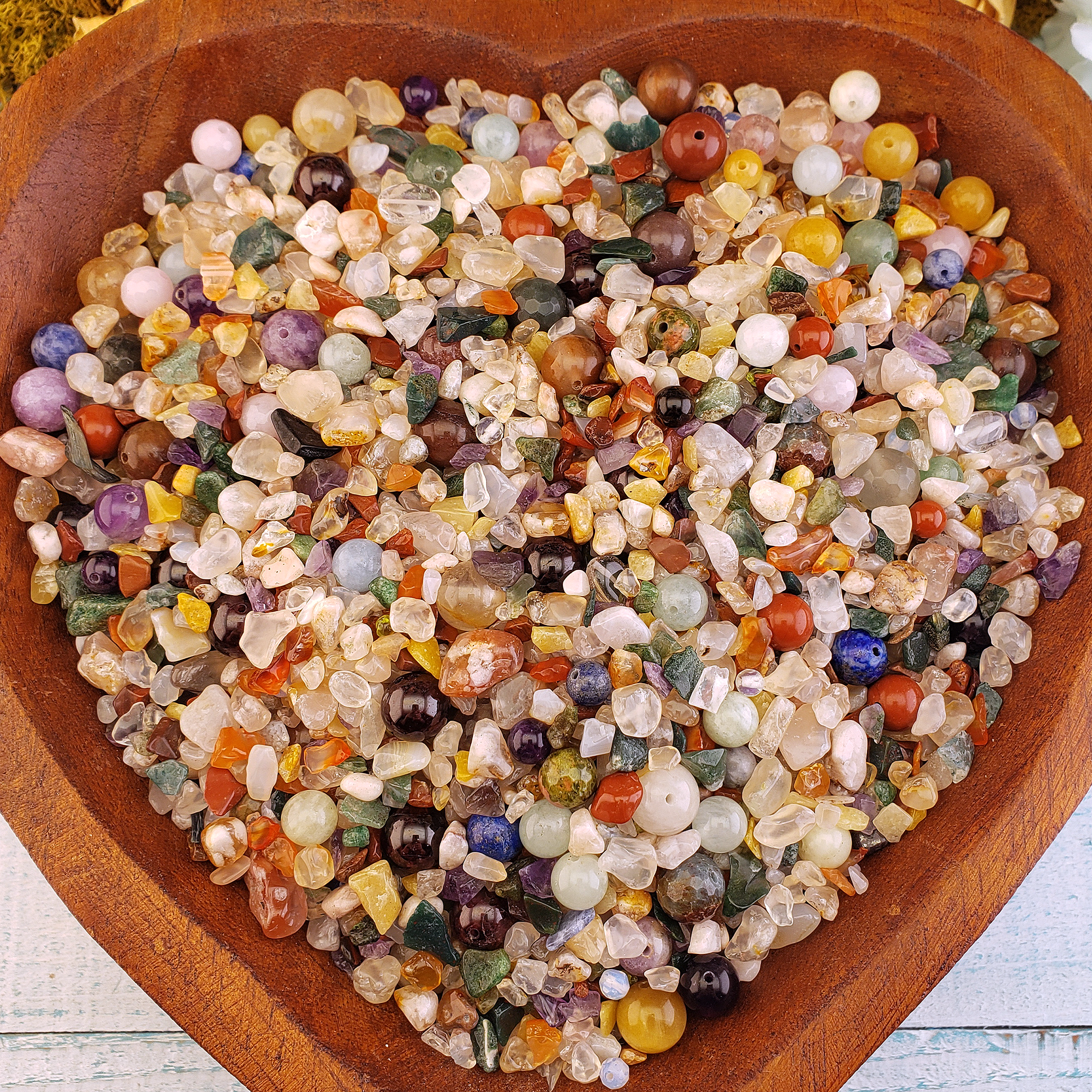 Confetti Surprise Bubble | Crystal Chips &amp; Gemstone Beads Mix | 2 Ounce Scoop - Bowl of Crystal Confetti