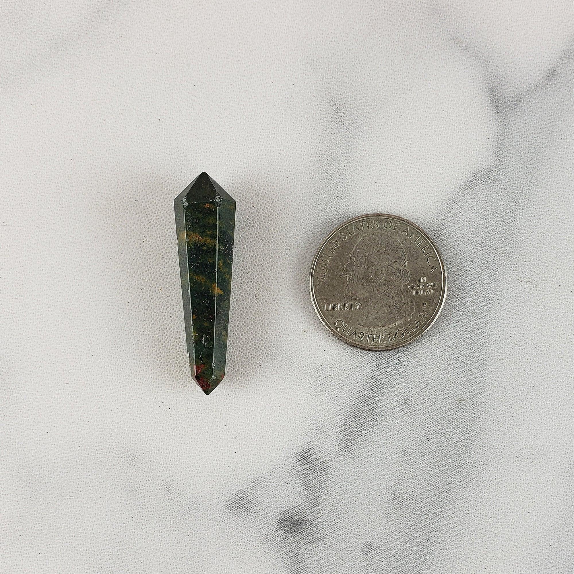 Unique Mini Bloodstone Natural Gemstone Double Terminated Crystal Wand | Convivial - 3