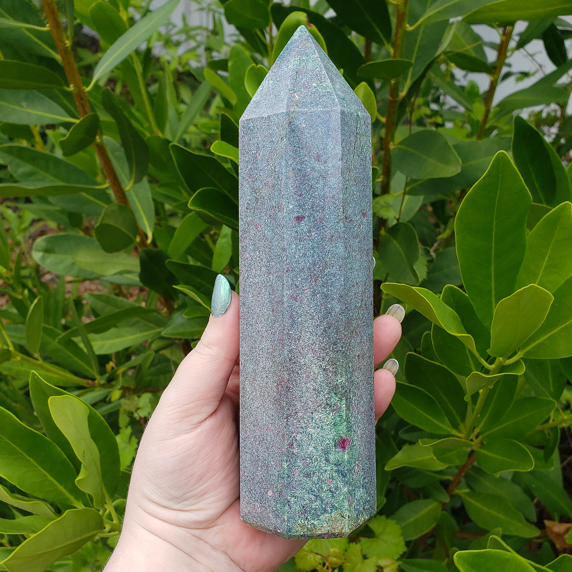 Unique Jumbo Natural Ruby Kyanite Crystal Tower Gemstone Obelisk - Cordelia - Sunlight