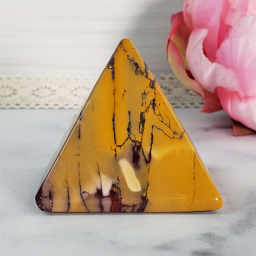 Unique Mookaite Stone Natural Crystal Pyramid | 2 Inch Base | Courage - 1