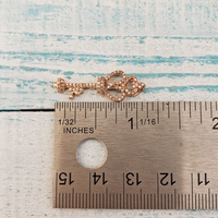 Crowned Key 10k Rose Gold White Diamond Pendant - Measurement