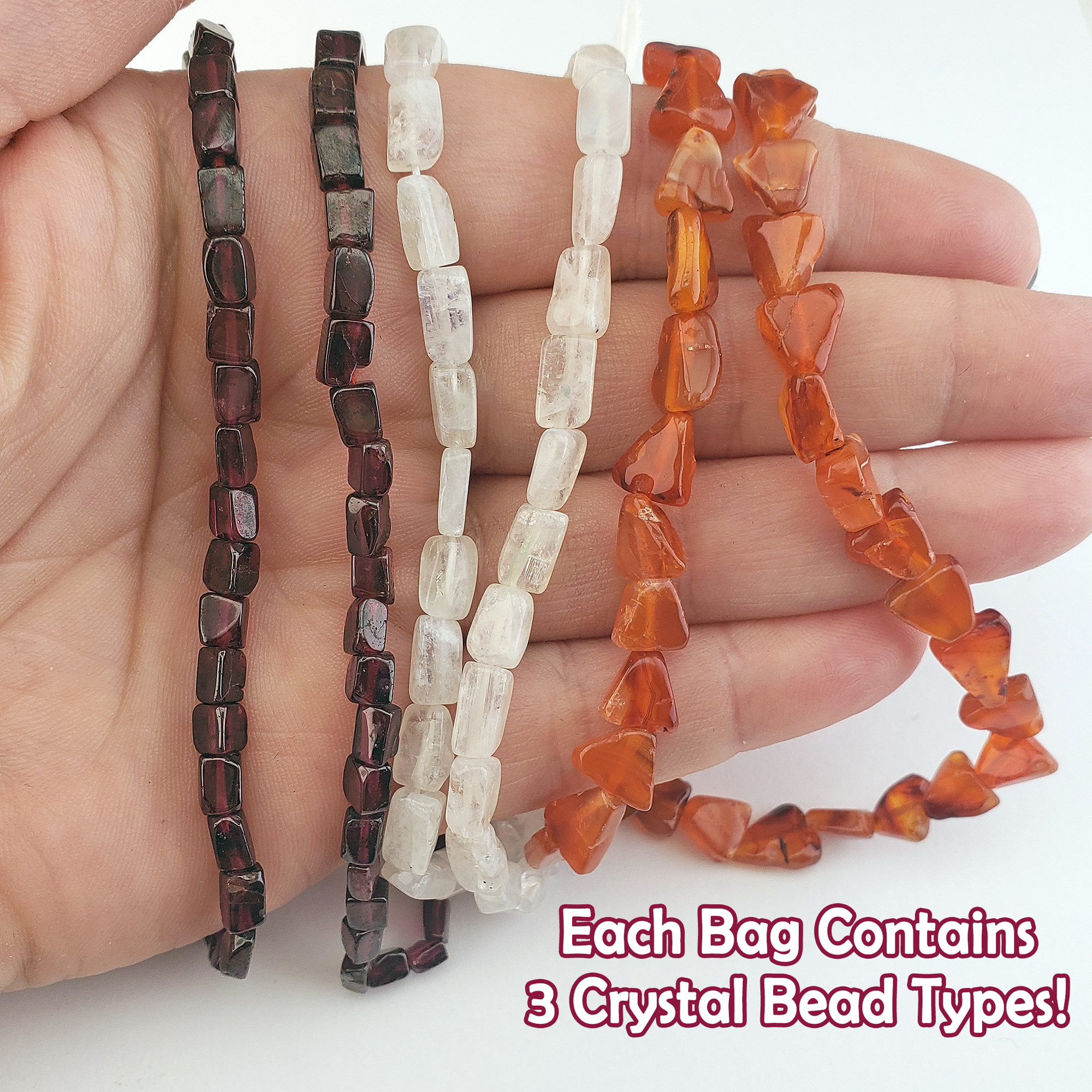 Crystal Beads Blind Bag - 3 Strands of Gemstone Beads - 3 Types of Crystal Beads!