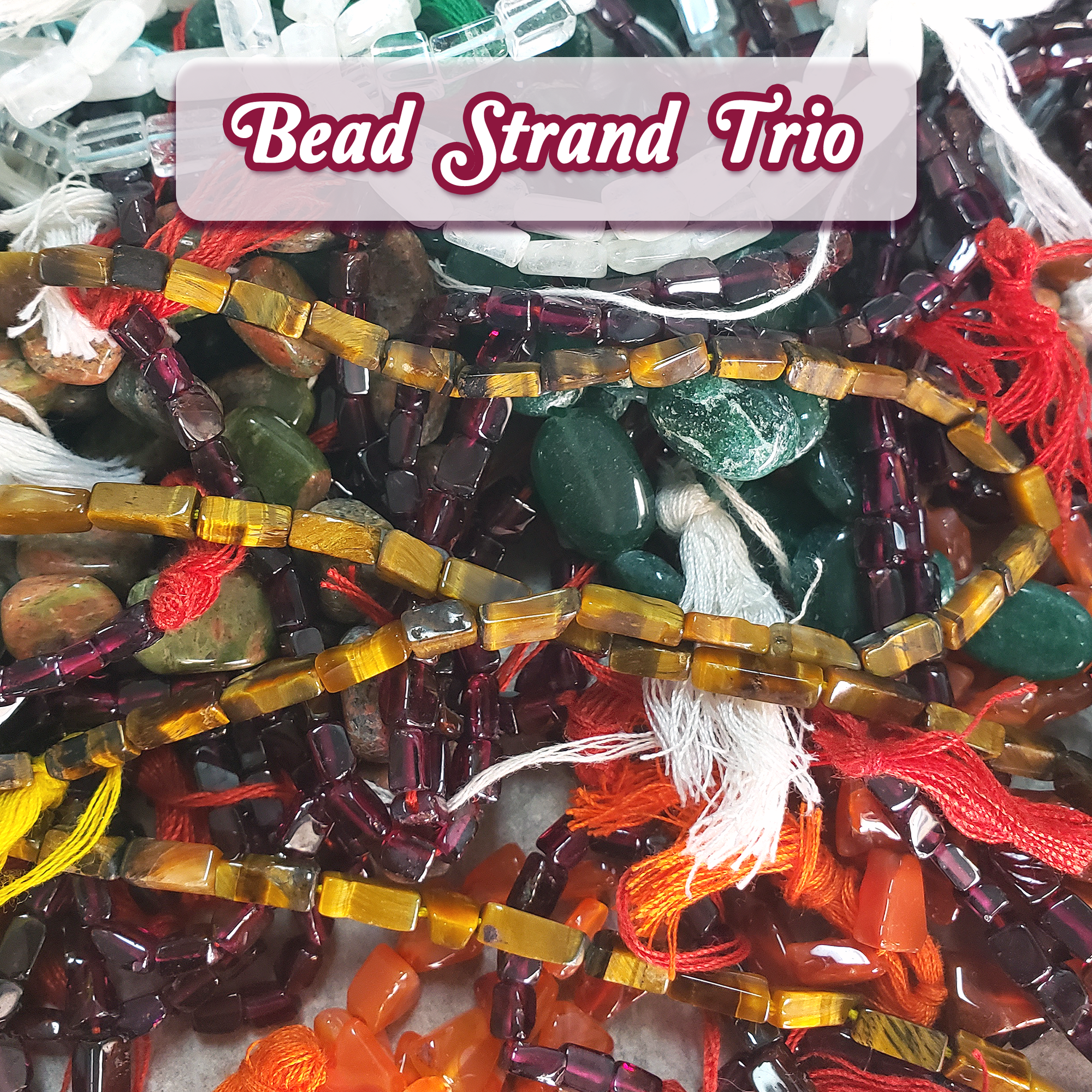 Crystal Beads Blind Bag - 3 Strands of Gemstone Beads - Bead Strand Trio