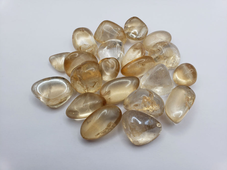 Light Gold Aura Quartz Tumbled - Single Stone
