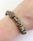 Dalmatian Jasper Gemstone Nugget Stretch Bracelet