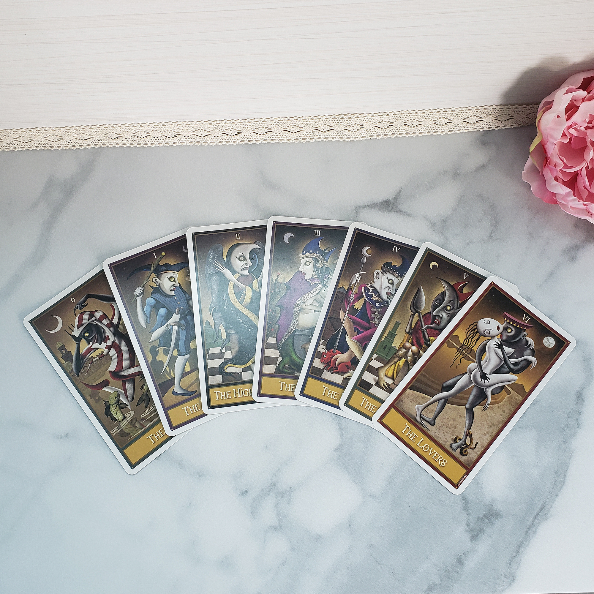 Deviant Moon Tarot Deck | Set of Tarot Cards | Divination Tool - Major Arcana from the Fool to the Lovers