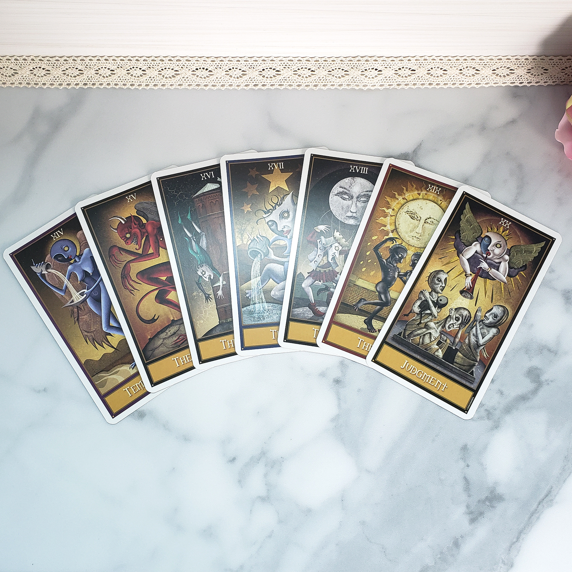 Deviant Moon Tarot Deck | Set of Tarot Cards | Divination Tool - Major Arcana from Temperance to Judgment