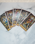 Deviant Moon Tarot Deck | Set of Tarot Cards | Divination Tool - The World and the Face Cards of Swords