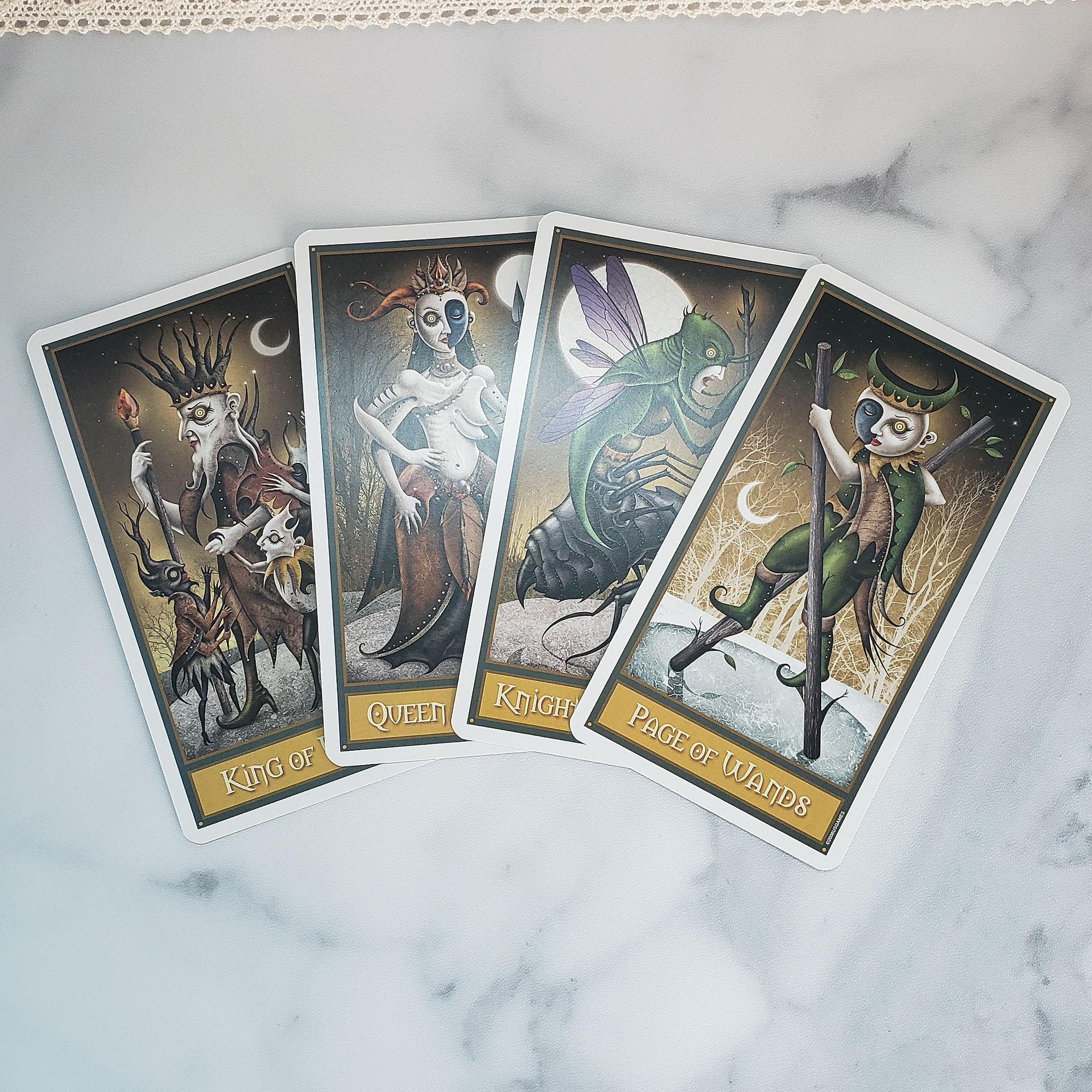 Deviant Moon Tarot Deck | Set of Tarot Cards | Divination Tool - Face Cards of the Suit of Wands