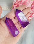 Electric Lavender Purple Aura Quartz Crystal Tower Point | Tanzine Aura Quartz Towers - 12