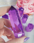 Electric Lavender Purple Aura Quartz Crystal Tower Point | Tanzine Aura Quartz Towers - 8