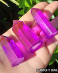 Electric Lavender Purple Aura Quartz Crystal Tower Point | Tanzine Aura Quartz Towers - 4