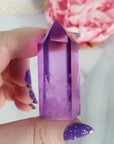 Electric Lavender Purple Aura Quartz Crystal Tower Point | Tanzine Aura Quartz Towers - 1