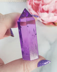Electric Lavender Purple Aura Quartz Crystal Tower Point | Tanzine Aura Quartz Towers - 10