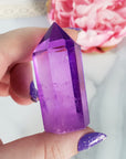 Electric Lavender Purple Aura Quartz Crystal Tower Point | Tanzine Aura Quartz Towers - 3