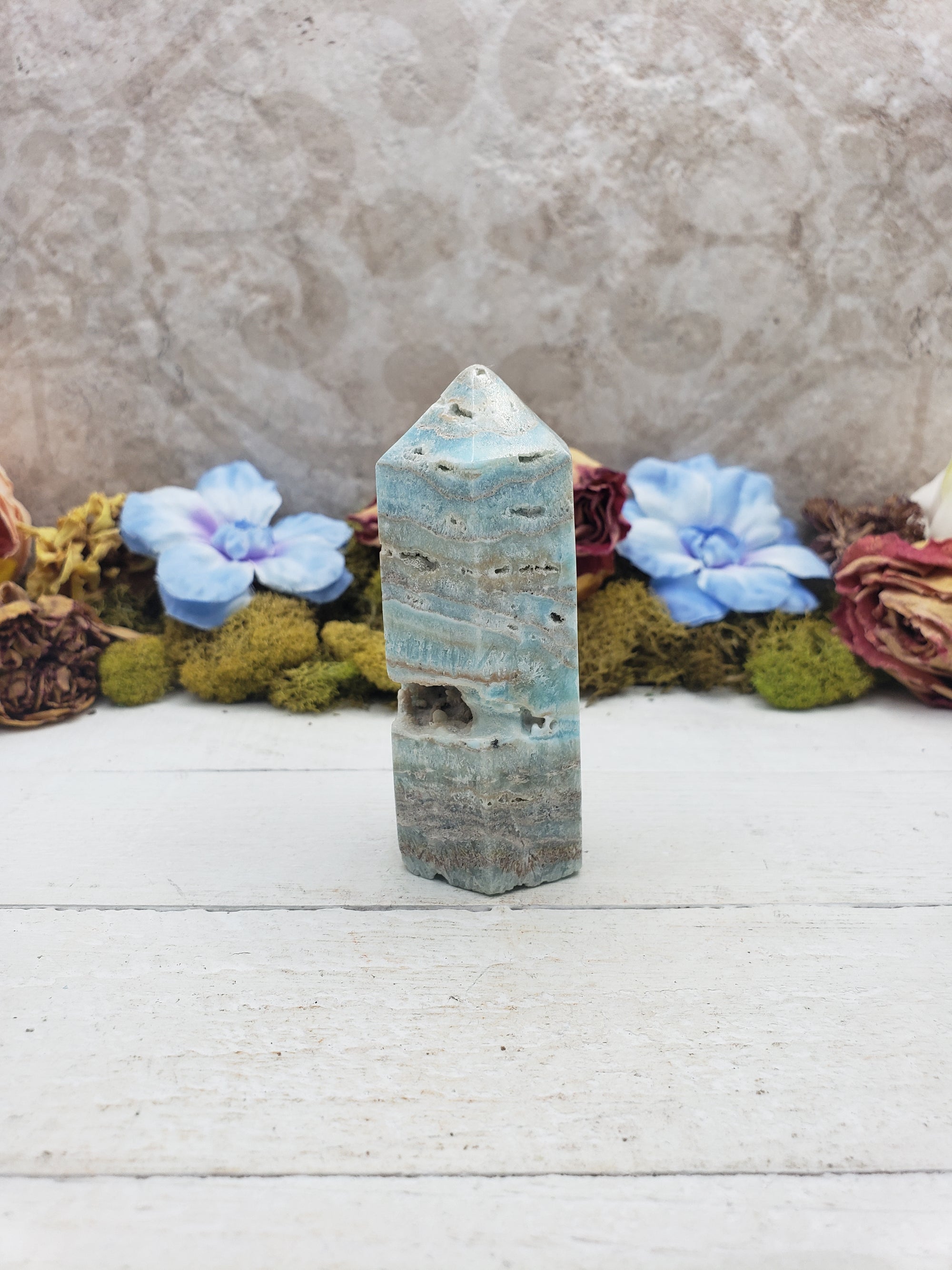 Unique Blue Aragonite Natural Crystal Tower - Eleri 3