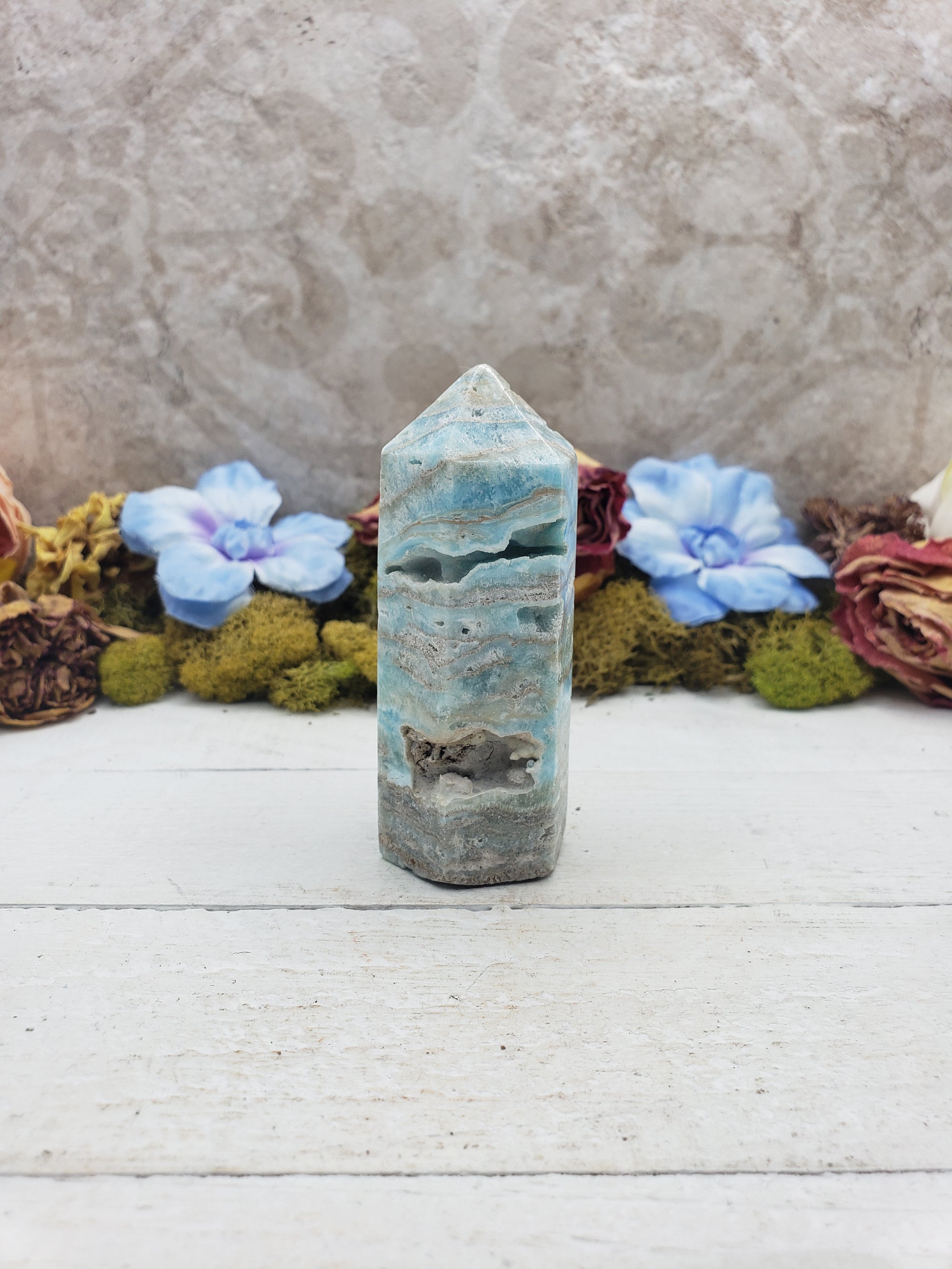 Unique Blue Aragonite Natural Crystal Tower - Eleri 4