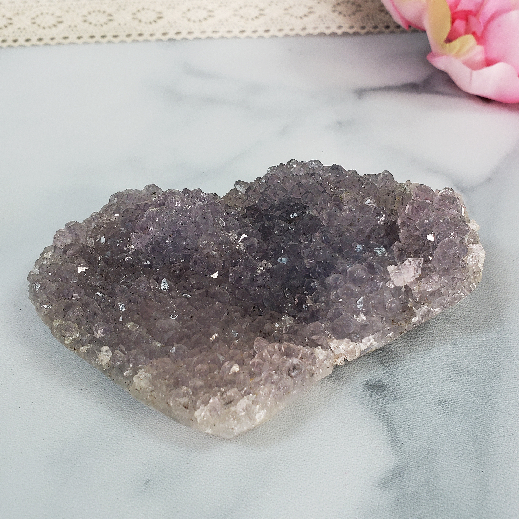 Unique Raw Amethyst Crystal Cluster Natural Gemstone - Elysian - On Tile