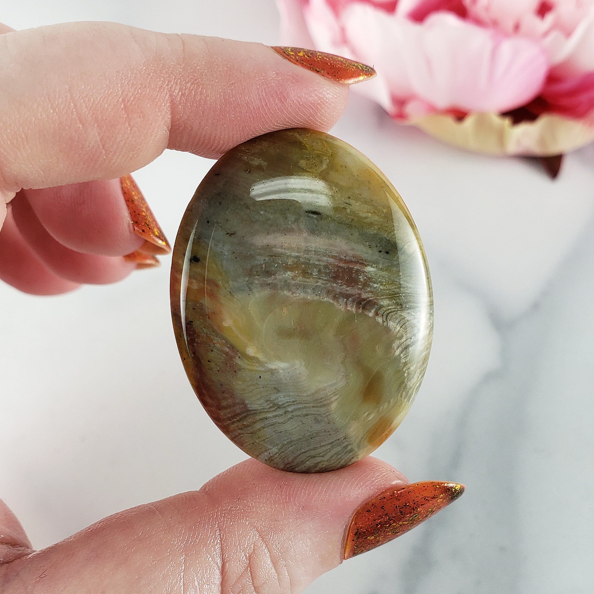Unique 41 Carat Agate Crystal Cabochon Natural High Quality Gemstone | Embrace