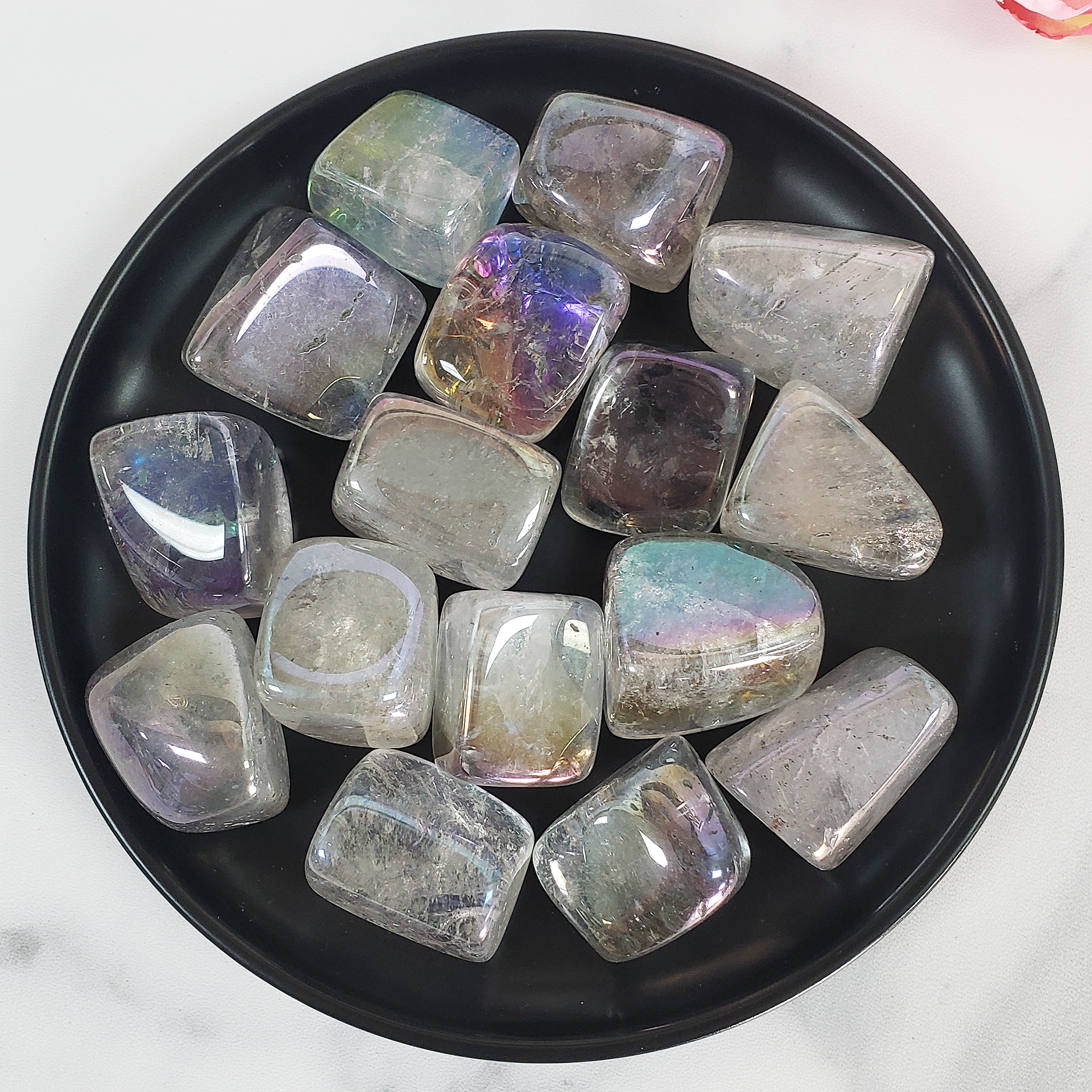 Ethereal Aura Quartz Crystal Gemstone Tumbled Stone