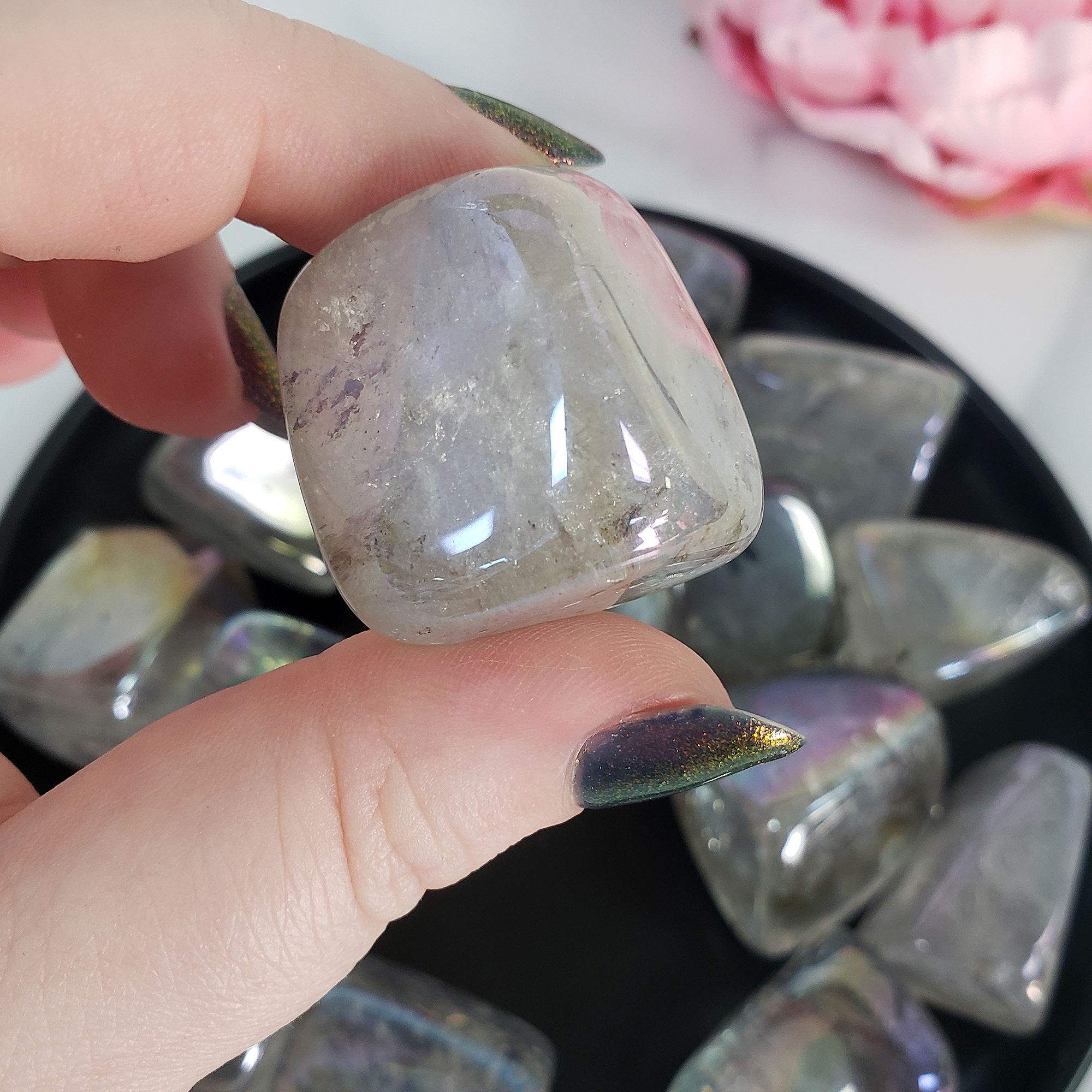 Ethereal Aura Quartz Crystal Gemstone Tumbled Stone - 3