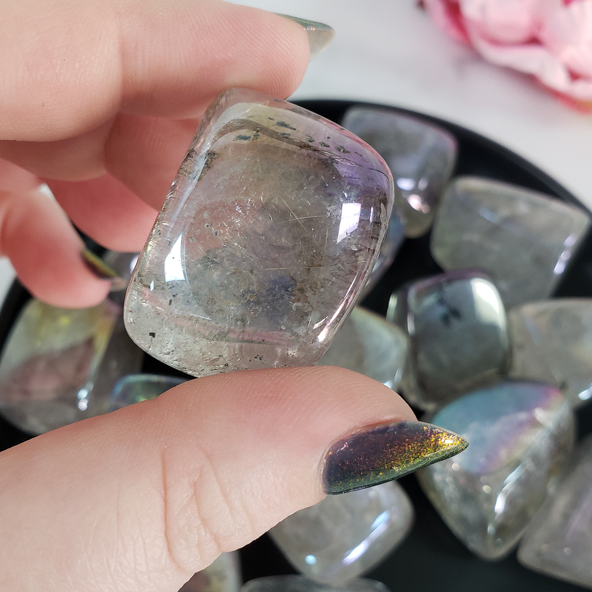 Ethereal Aura Quartz Crystal Gemstone Tumbled Stone - 4