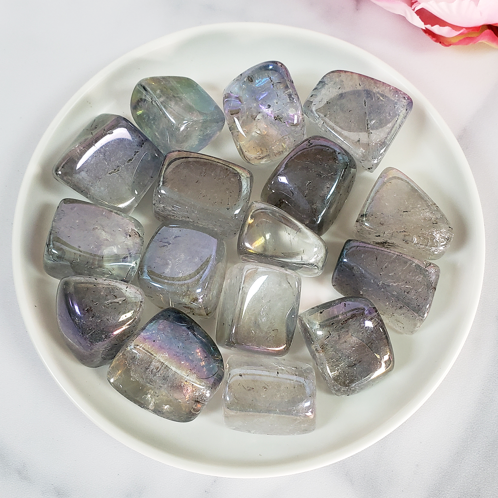 Ethereal Aura Quartz Crystal Gemstone Tumbled Stone - 1