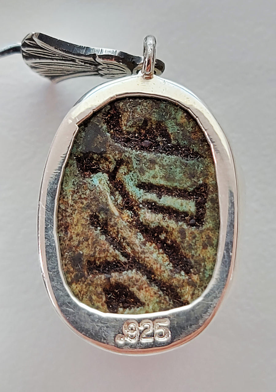 Egyptian Scarab Sterling Silver Earrings