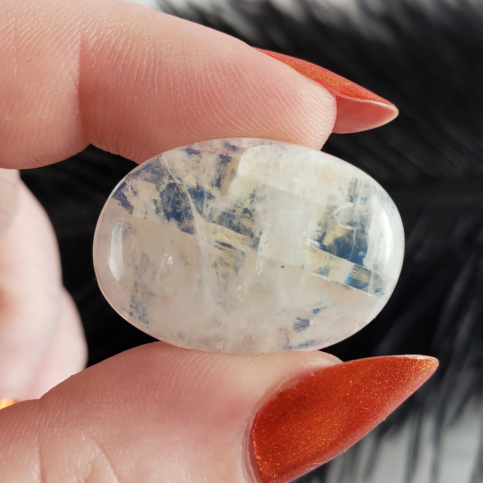 Unique 30 Carat Flashy Rainbow Moonstone Crystal Cabochon Natural High Quality Gemstone | Fable - 2