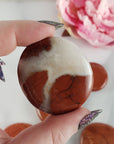 Flower Jasper Red Jasper Natural Crystal Palm Stone Worry Stone Meditation Tool - Root Chakra - 1