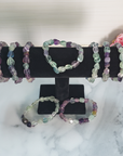 Fluorite Crystal Natural Gemstone Nugget Bead Bracelet - From Above