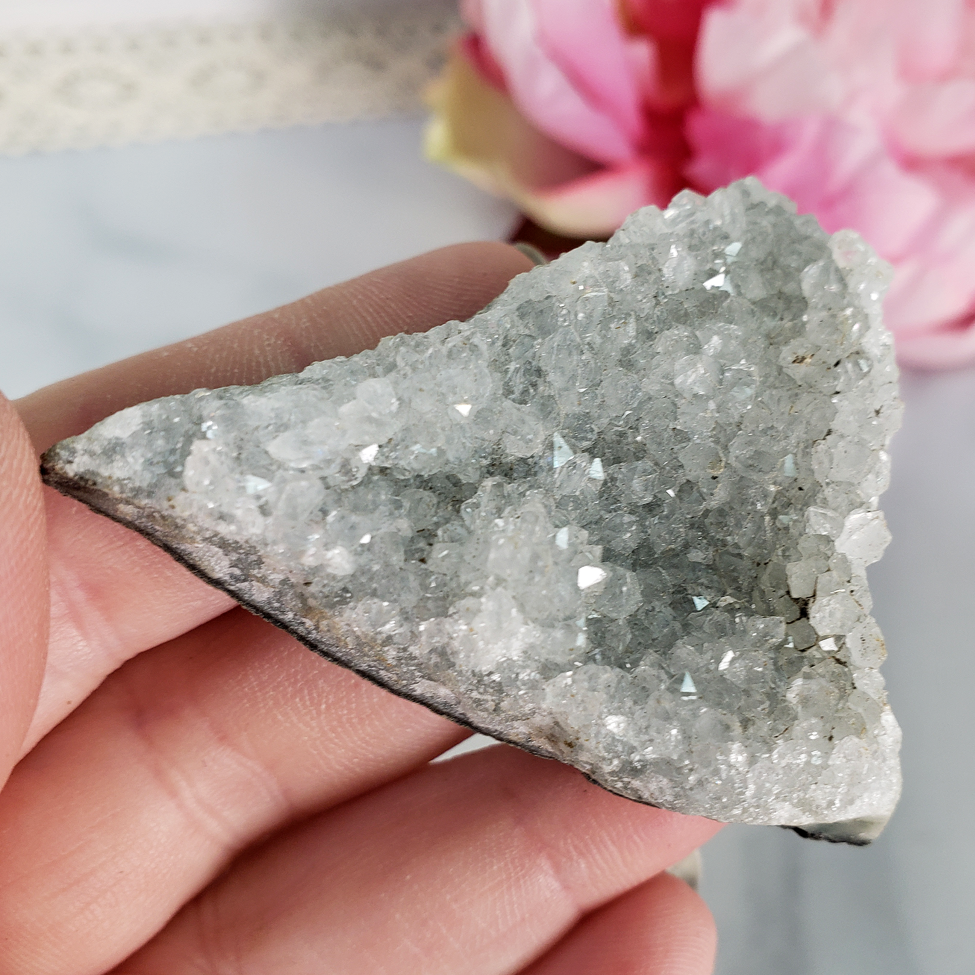 Unique Druzy Quartz Crystal Cluster Natural Gemstone | Focus