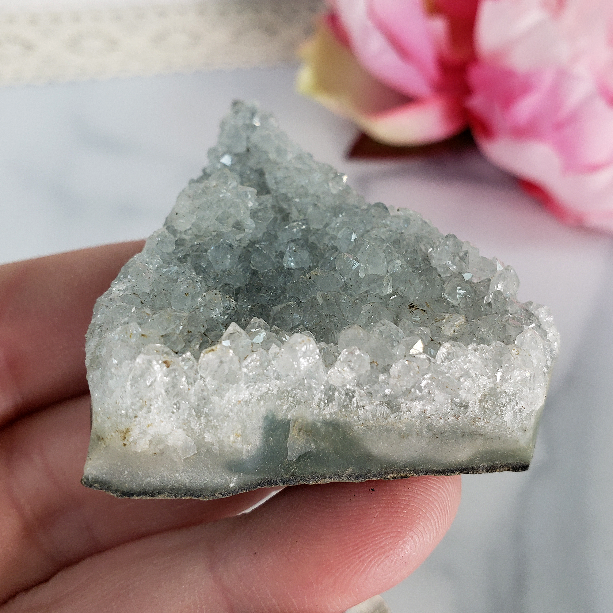 Unique Druzy Quartz Crystal Cluster Natural Gemstone | Focus - 3