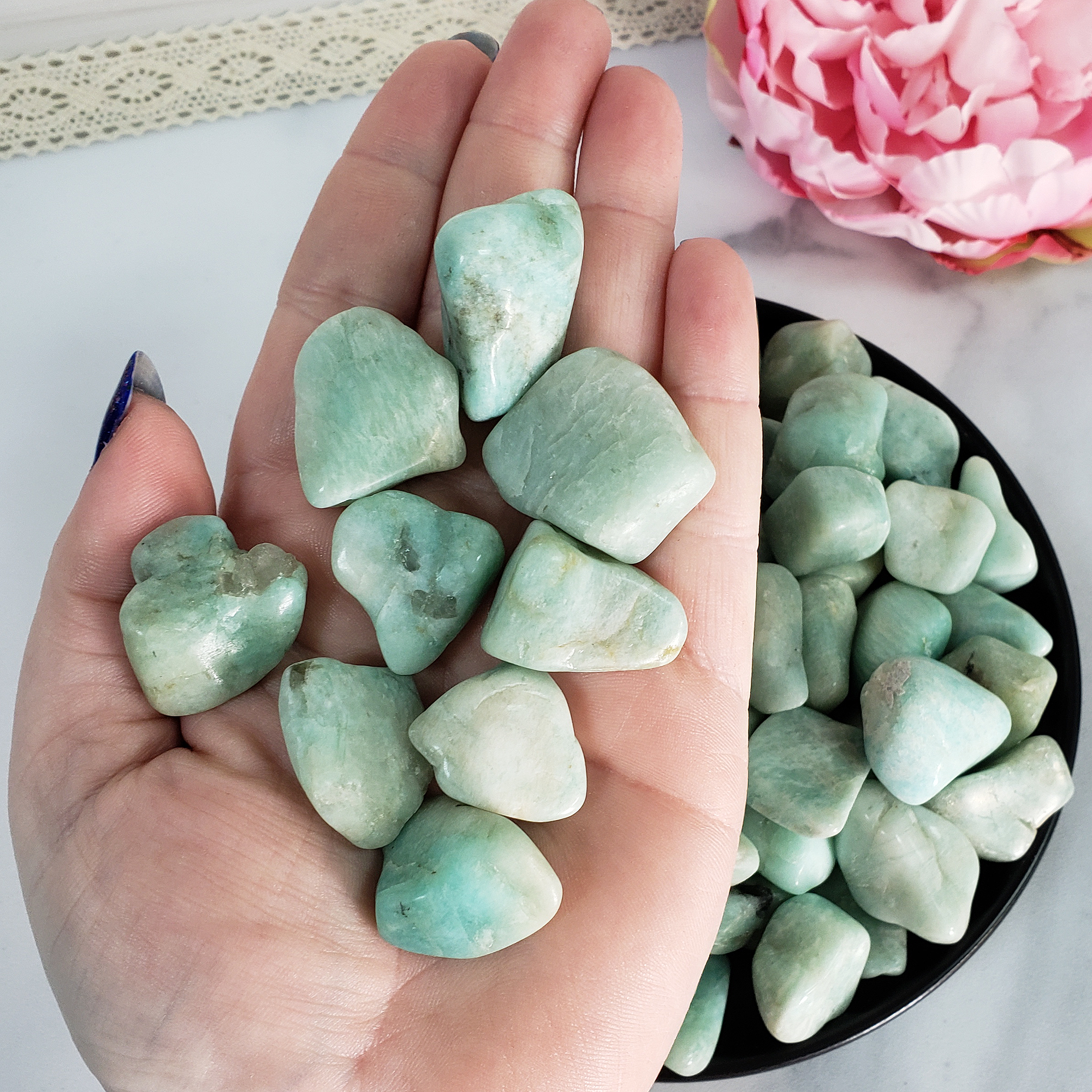 Amazonite Crystal Natural Gemstone Freeform Tumbled Stone | One Stone | Multiple Sizes - 1