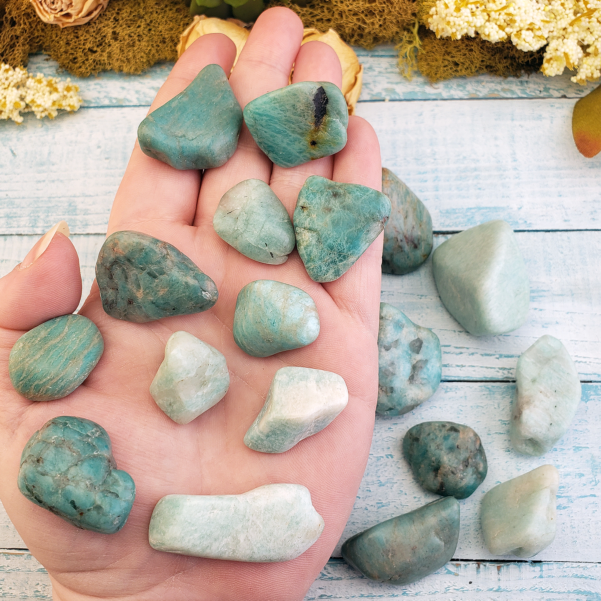 Amazonite Crystal Natural Gemstone Freeform Tumbled Stone | One Stone | Multiple Sizes - 5